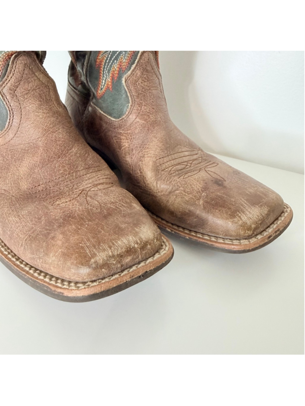 Ariat Kids Wilder Western Boot Youth Size 5 Brown Teal Embroidered Cowboy Rodeo - Picture 7 of 13